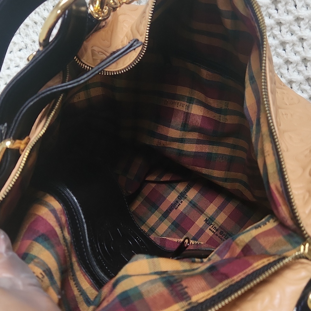 Marino Orlandi backpack or shoulder bag Huge-os with gold hardware - Picture 9 of 11